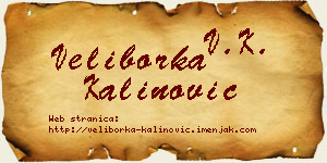Veliborka Kalinović vizit kartica
